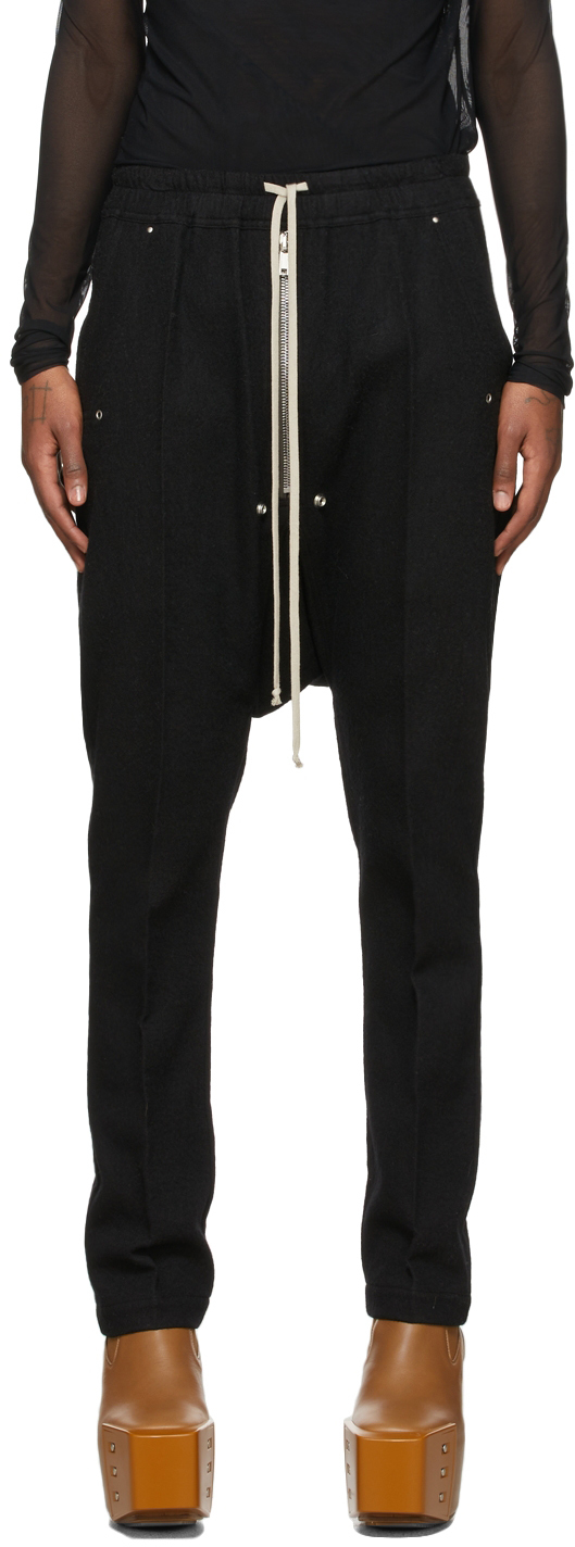Rick Owens Black Wool Bela Trousers | Smart Closet