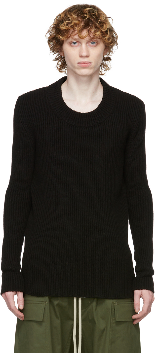 Black Cashmere Crewneck Sweater | SSENSE
