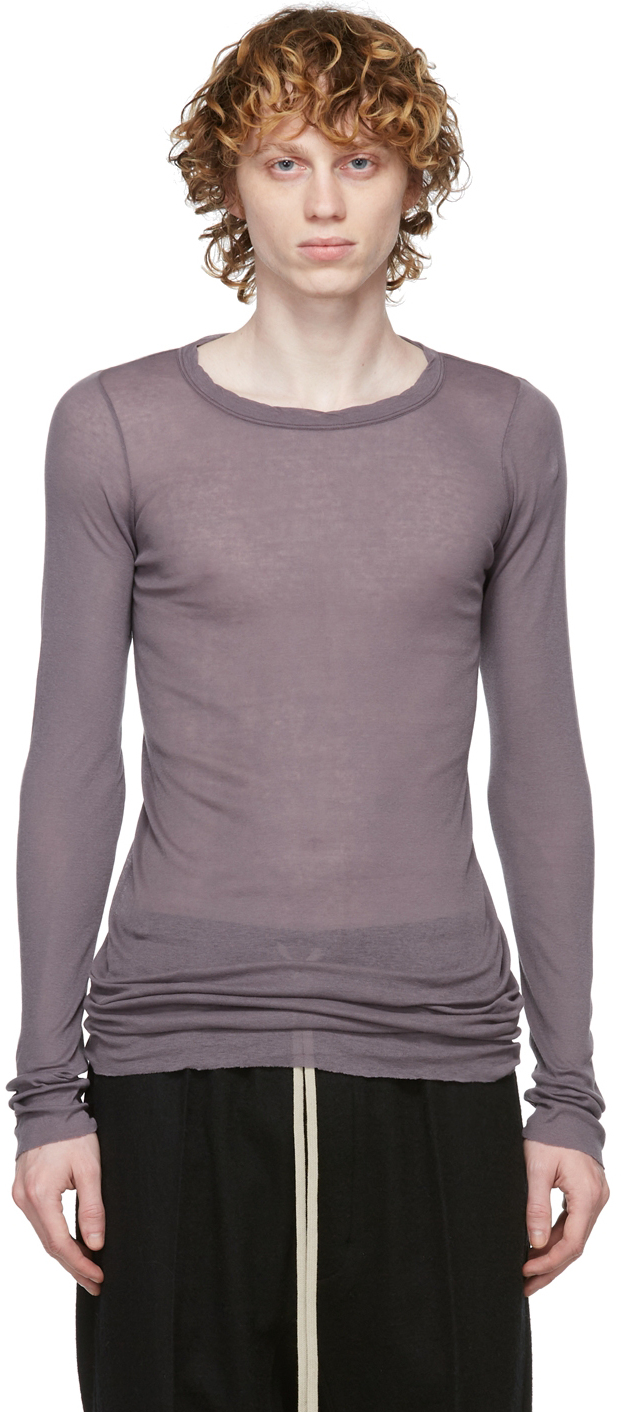 Rick Owens: Purple Rib Long Sleeve T-Shirt | SSENSE