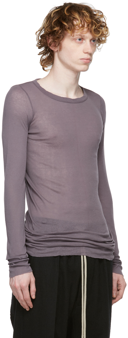 Rick Owens Purple Rib Long Sleeve T-Shirt | Smart Closet