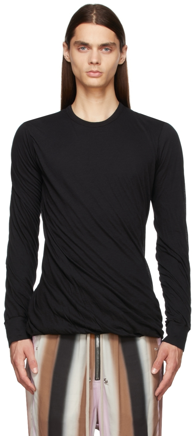 Rick Owens Black Double Long Sleeve T-Shirt | Smart Closet