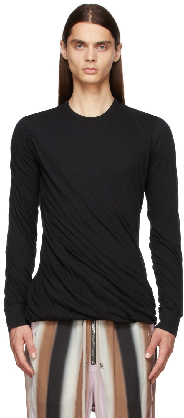Rick Owens: Black Double T-Shirt SSENSE