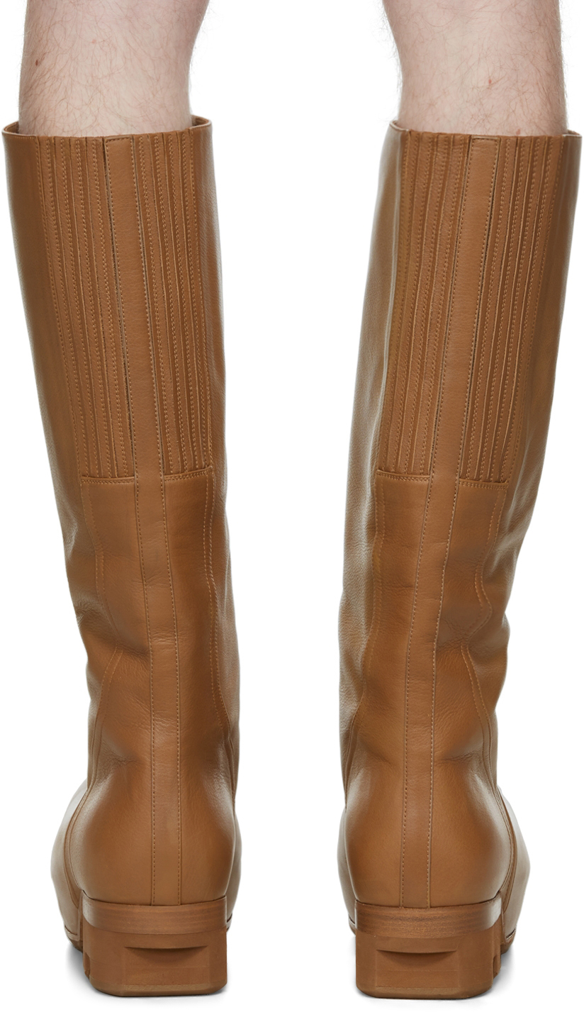 Rick Owens Tan Ballast Boots | Smart Closet