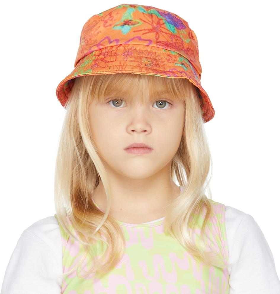 Ssense Accessori Cappelli e copricapo Cappelli Cappello Bucket SSENSE Exclusive Kids Orange Bow Bucket Hat 