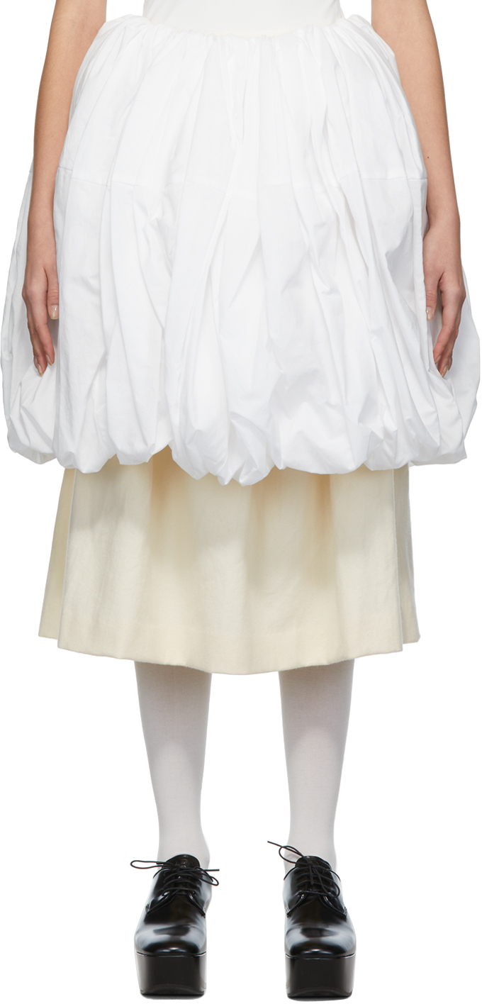 Comme des Garçons White & Off-White Bubble Skirt