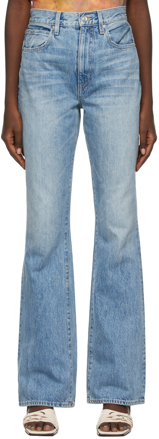 SLVRLAKE Blue Faded High Rise Bootcut Jeans