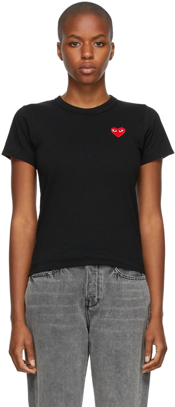 Comme des Garçons Play: Heart Patch T-Shirt | SSENSE Canada