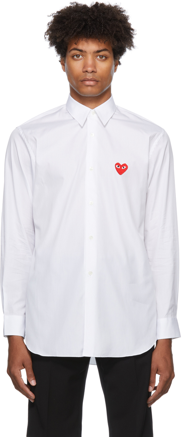 comme des garcons white button up