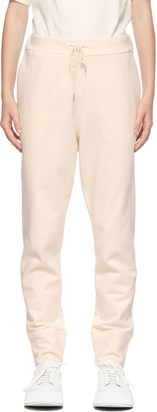 Jil Sander Off-White Embroidered Logo Lounge Pants