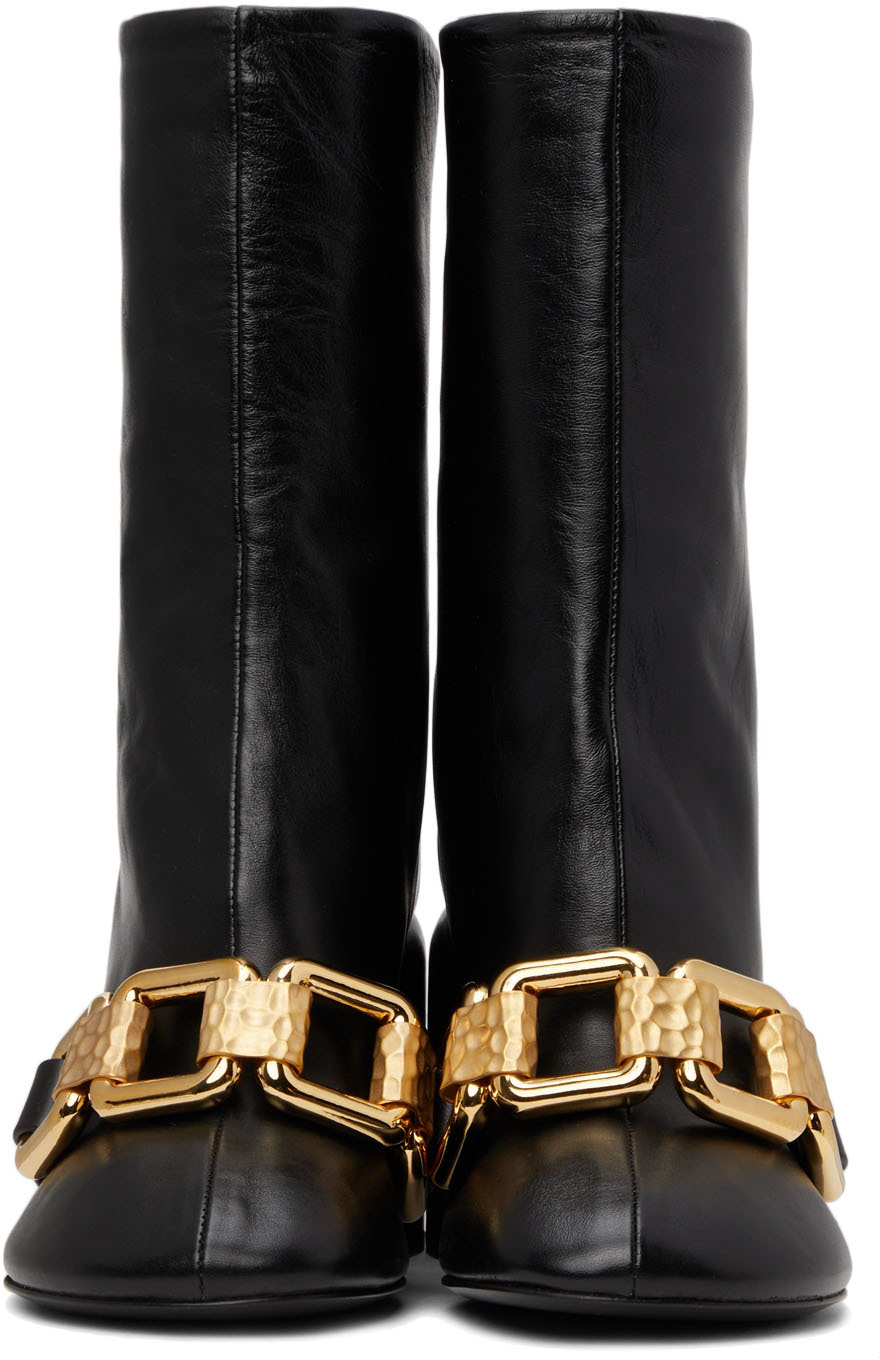 Jil Sander Black Nikky Chain Boots | Smart Closet