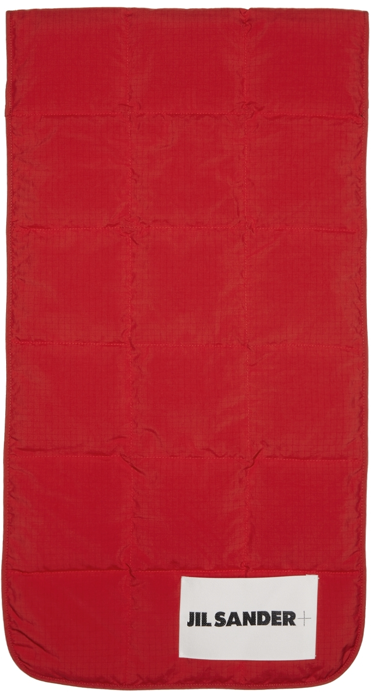 Red Quilted Down Scarf