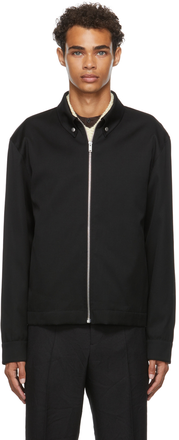 Jil Sander: Black Wool Gabardine Jacket | SSENSE Canada