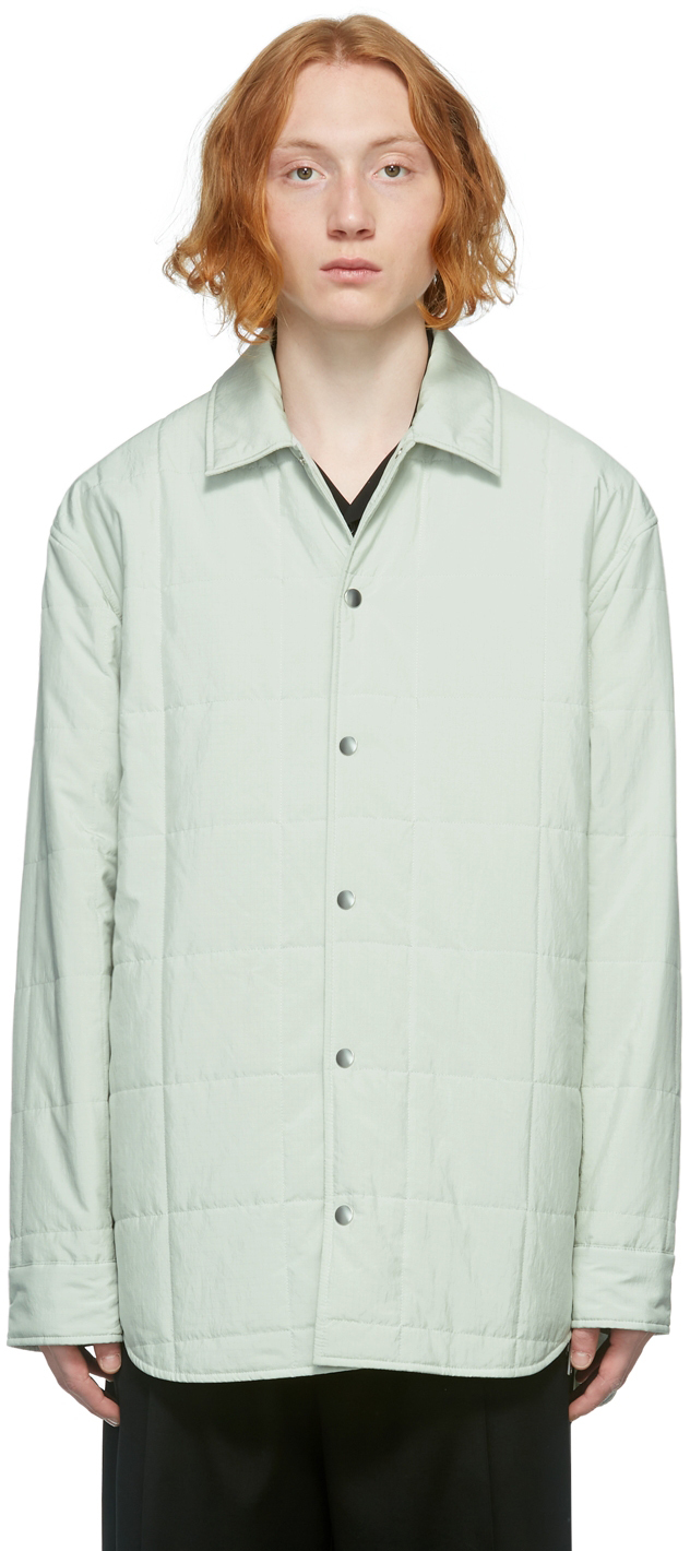 Jil Sander: Green Recycled Ripstop Quilted Jacket | SSENSE UK