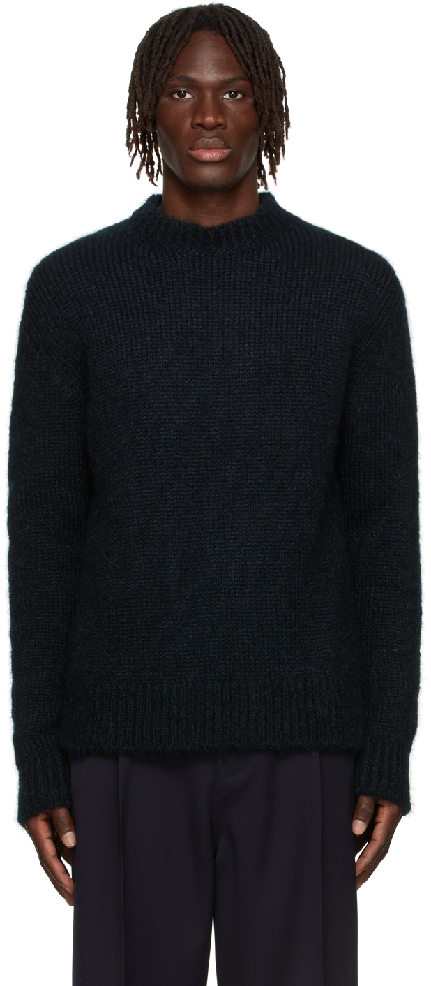Black Mohair  Wool Sweater by Jil Sander on Sale