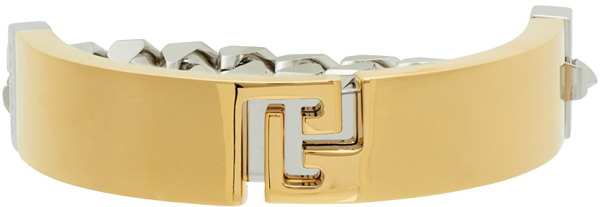 Balmain Gold & Silver Double Cuff Bracelet