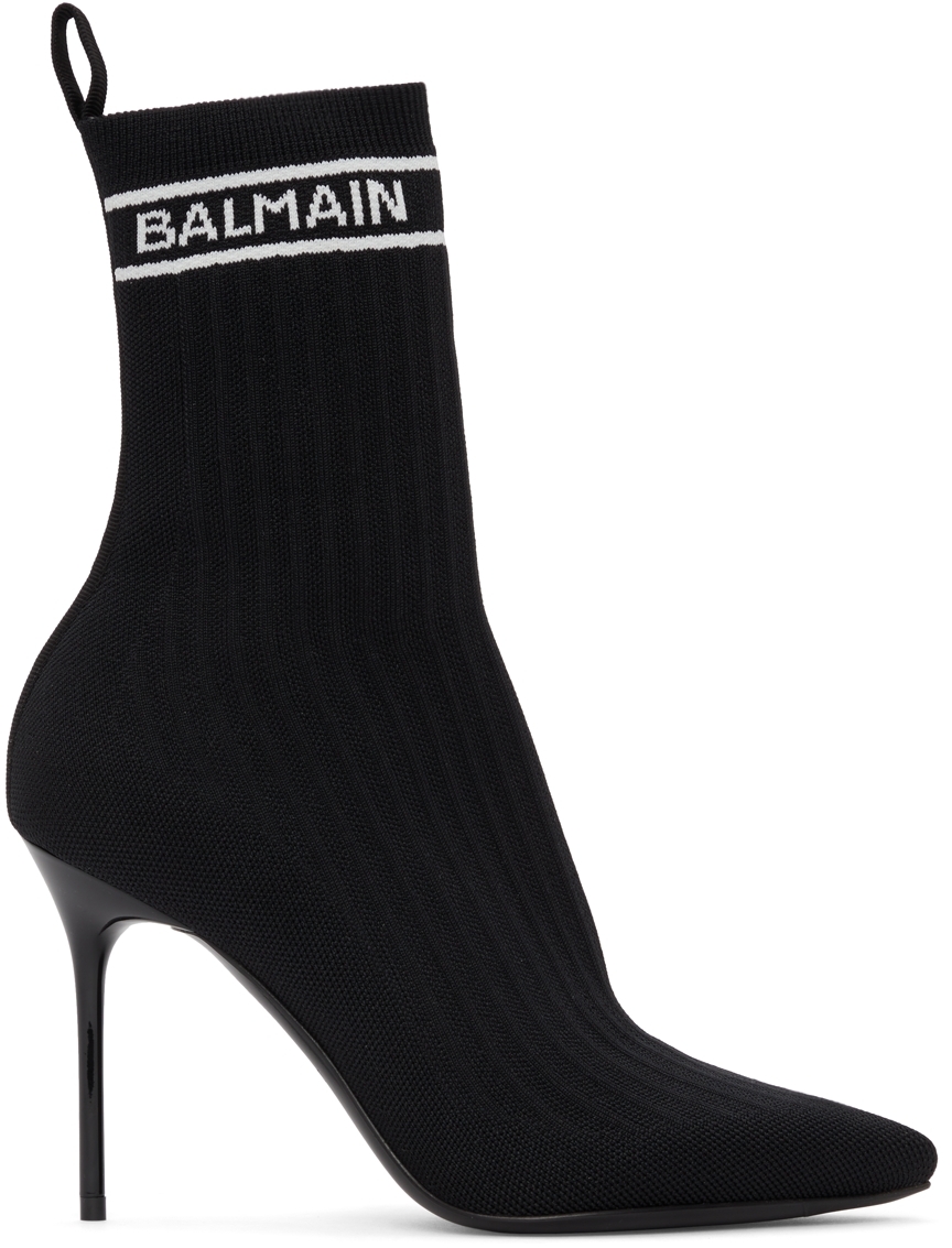 Balmain Brune Mini Monogram Ankle Boots - Farfetch