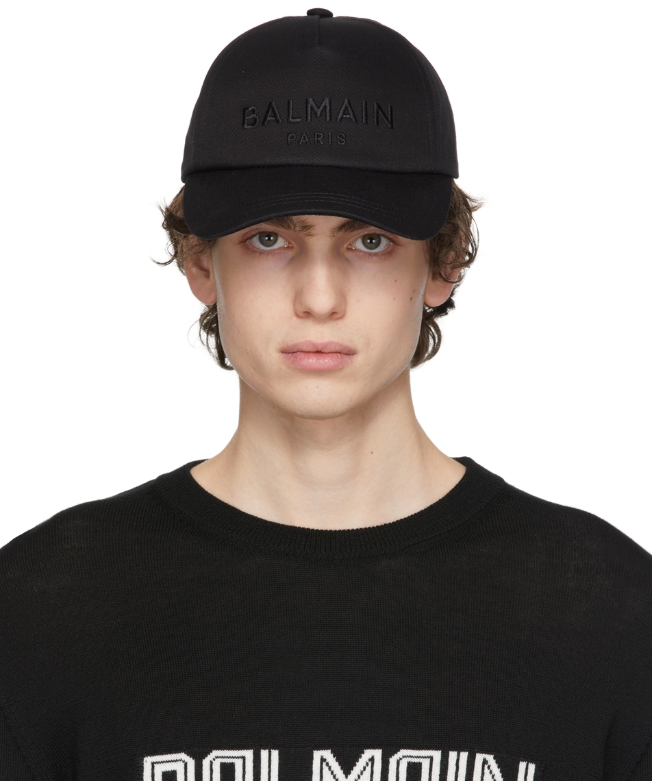 Balmain: Black Logo Cap | SSENSE