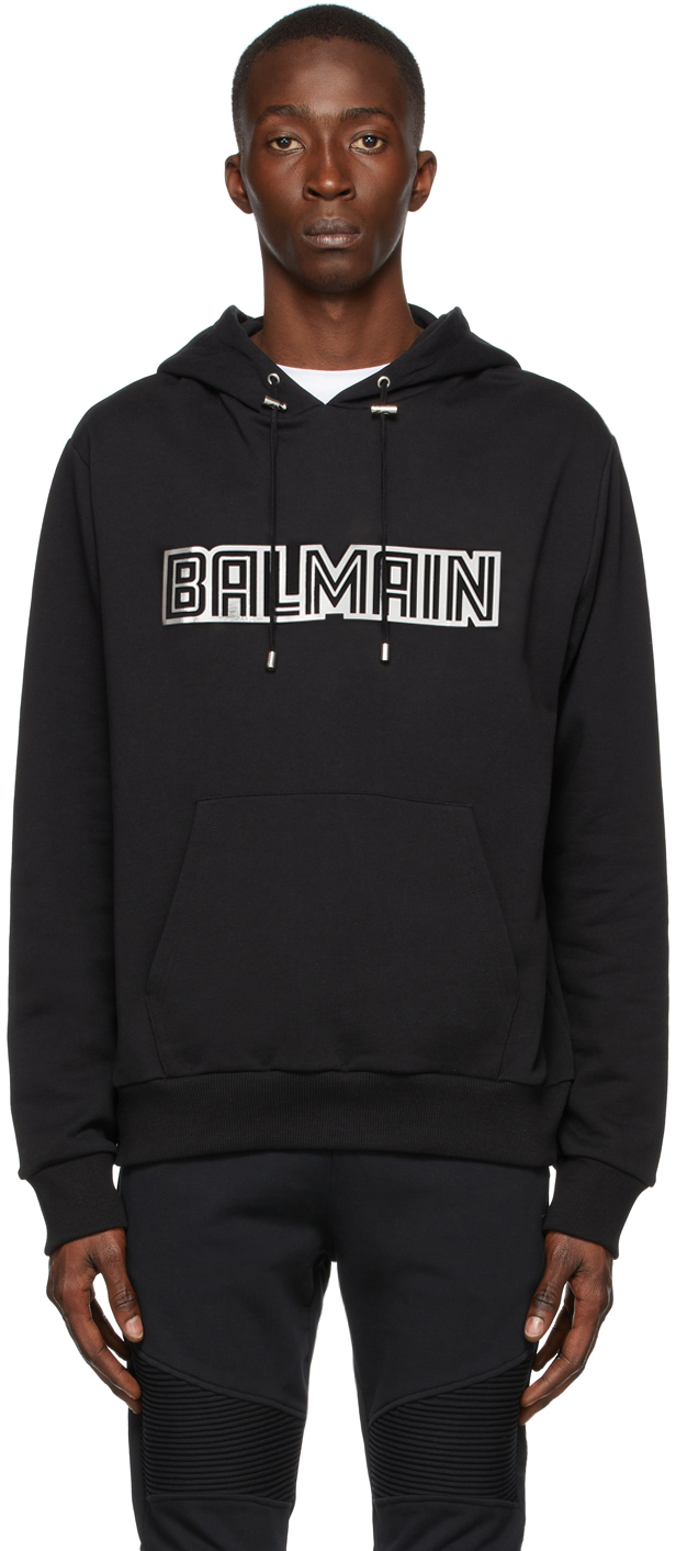 balmain embossed hoodie