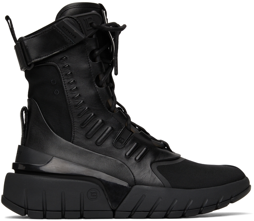 Black B-Army High-Top Sneakers