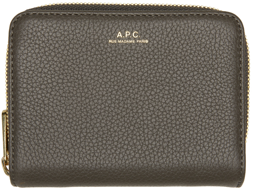 A.P.C. Grey Emmanuelle Compact Wallet | Smart Closet