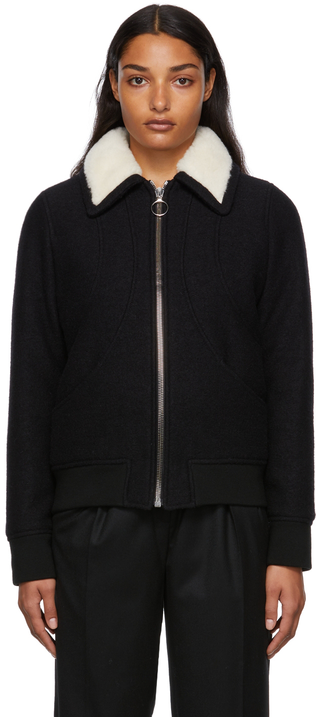 apc black bomber jacket