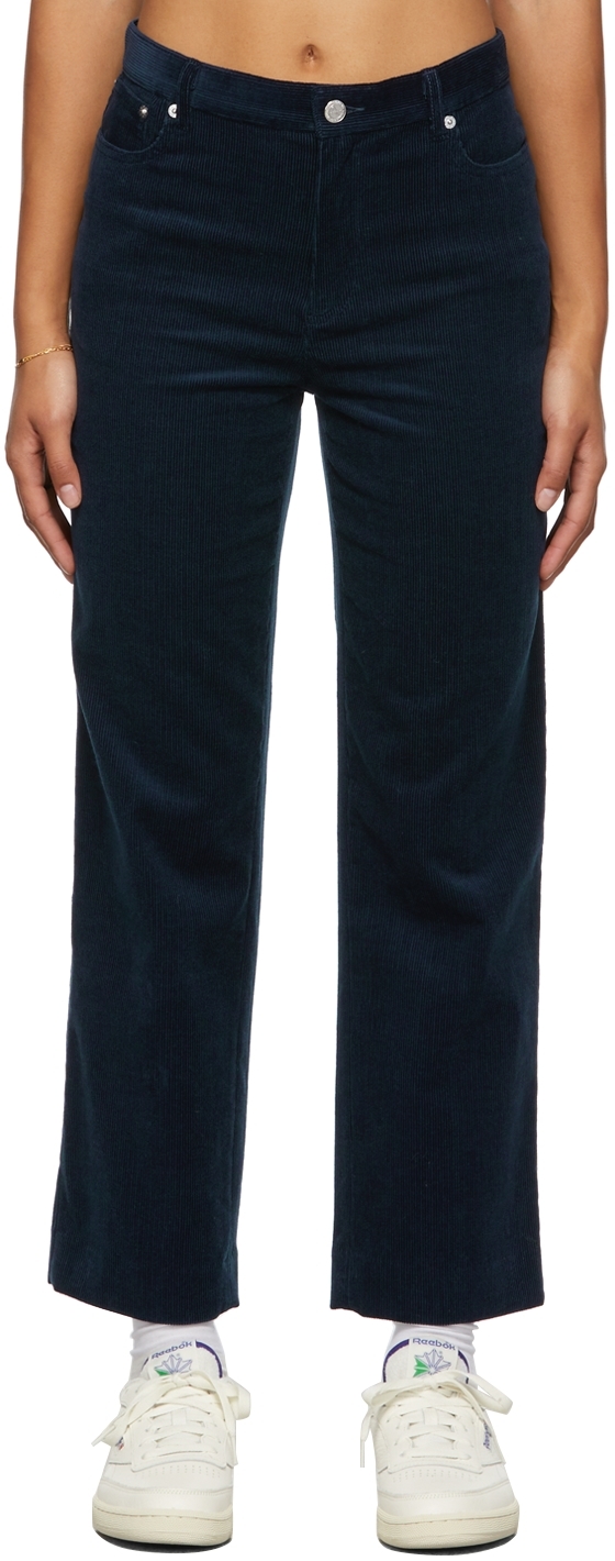 Sailor Mid Rise Straight Jeans in Blue - A P C
