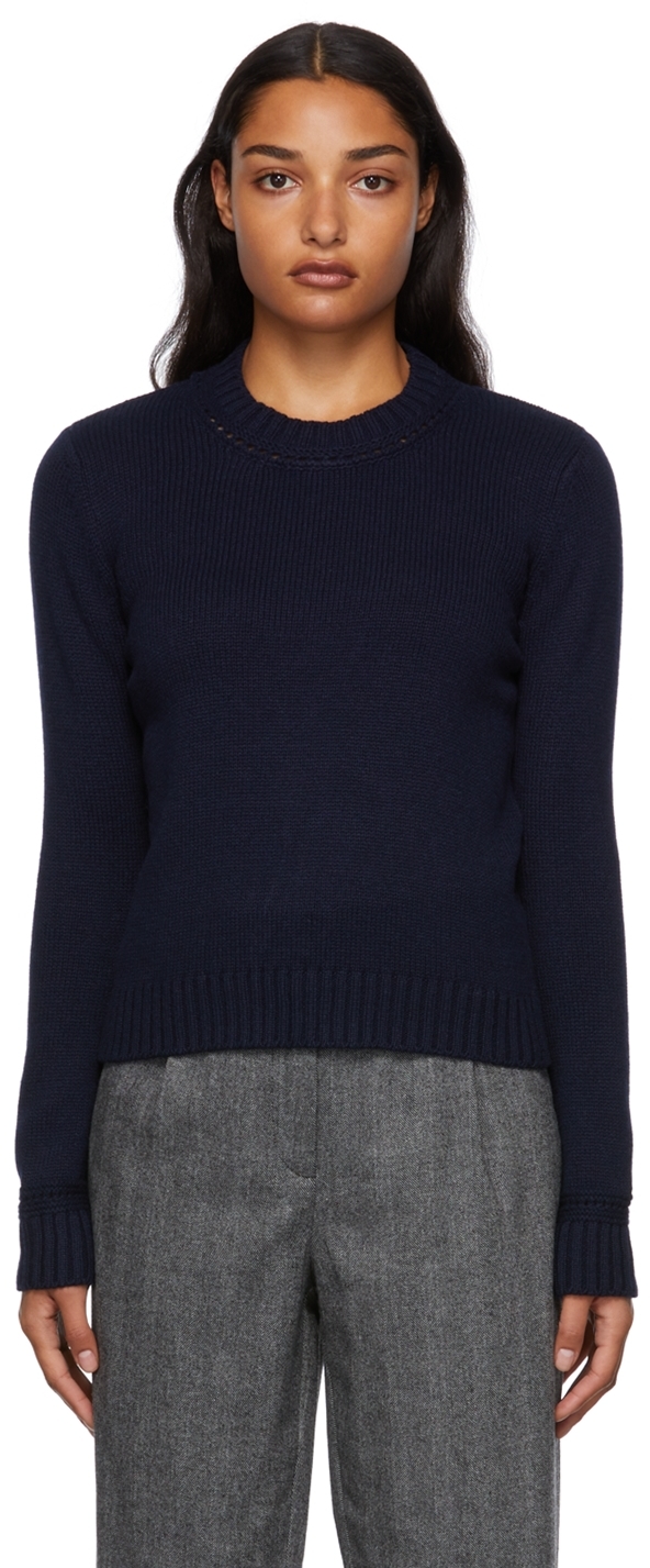 A.P.C.: Navy Wool Helena Sweater | SSENSE