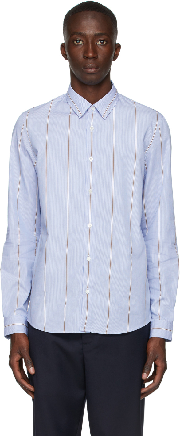A.P.C. Blue Anthony Striped Shirt
