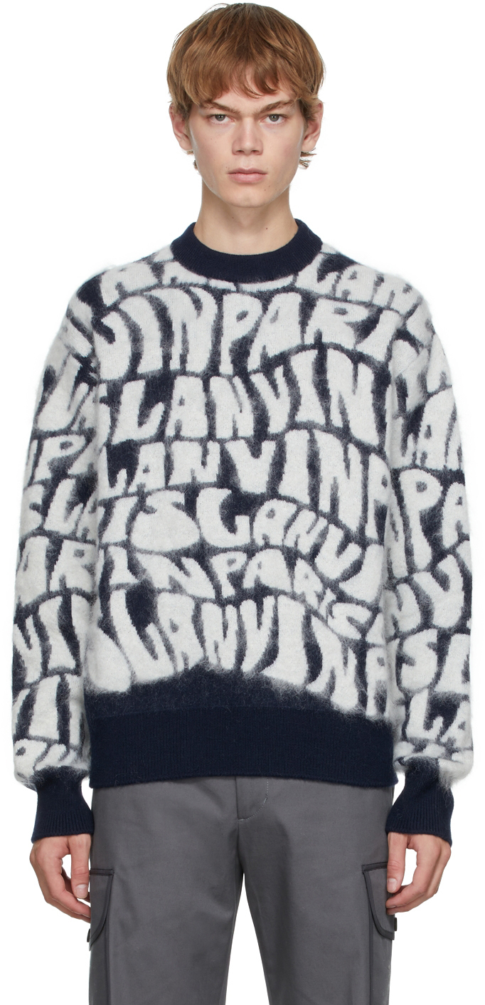 Lanvin: Navy Logo Sweater | SSENSE