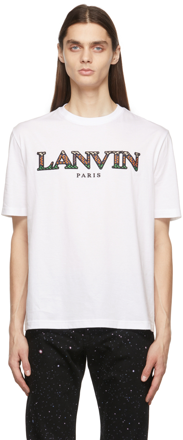 White Logo T-Shirt by Lanvin on Sale