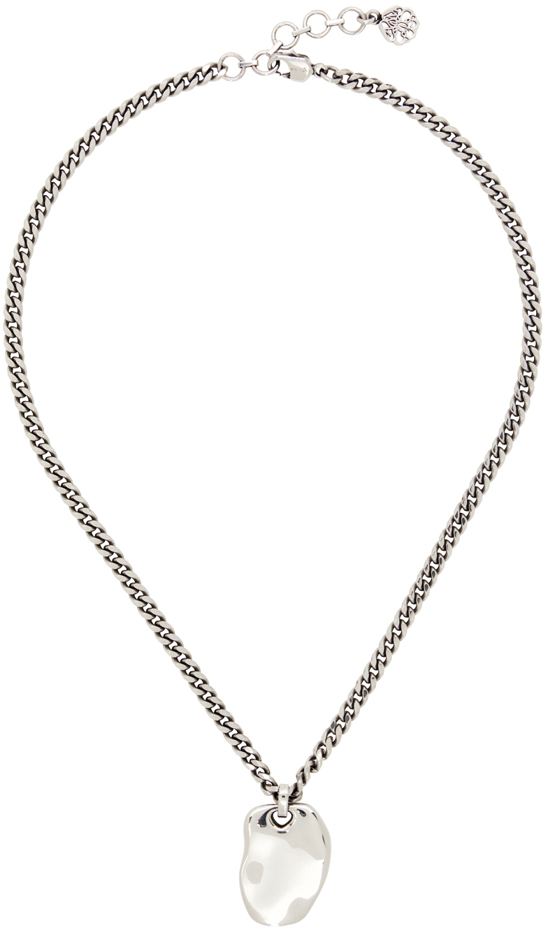 Alexander McQueen Silver Short Molten Necklace