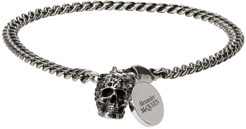Alexander McQueen Skull - Bracelet for Man - Black - 554602J16KI1000 |  FRMODA.COM
