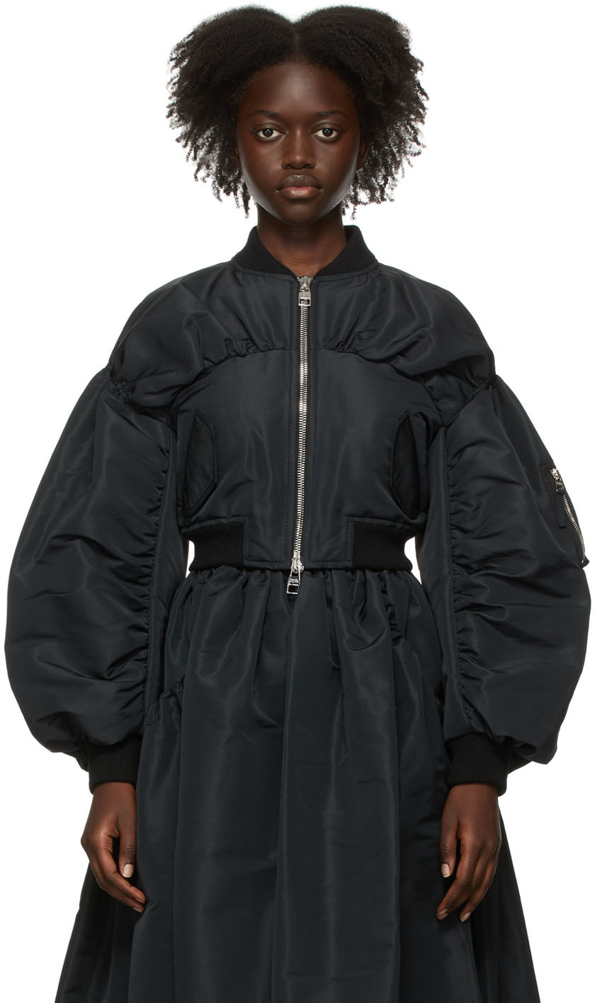 Alexander McQueen Black Couture Bomber Jacket