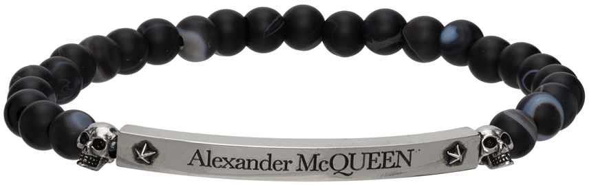 Save 32% for Men Mens Bracelets Alexander McQueen Bracelets Alexander McQueen Mens Metal Bracelet in Black Metallic 