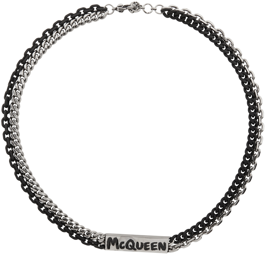 Alexander McQueen Silver & Black Gaff Choker