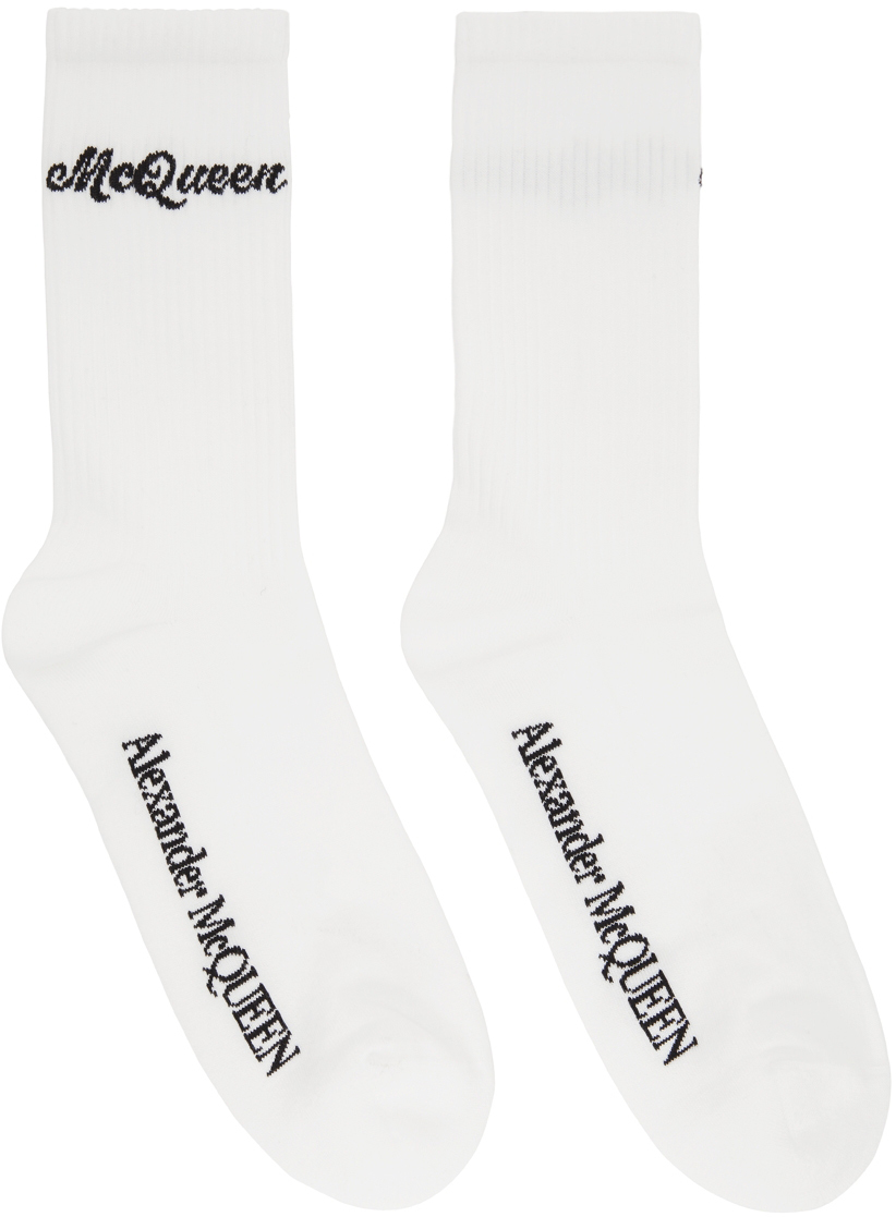 Alexander McQueen White & Black Americana Socks
