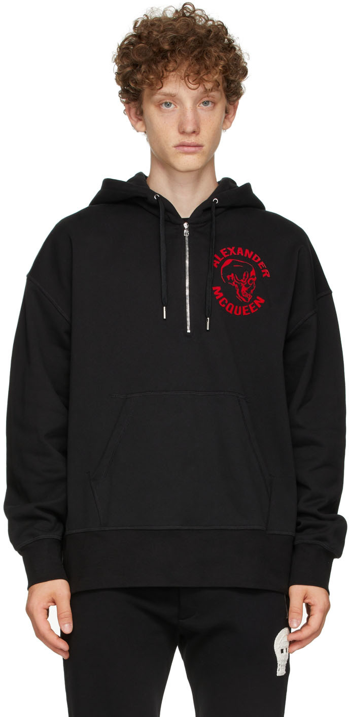 Black and red alexander mcqueen online hoodie