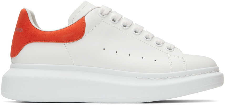 Alexander McQueen White & Orange Oversized Sneakers