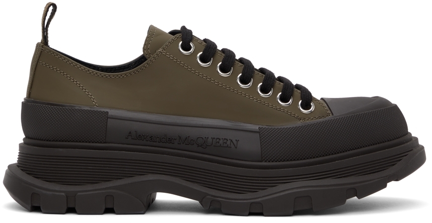 Khaki Tread Slick Low Sneakers by 