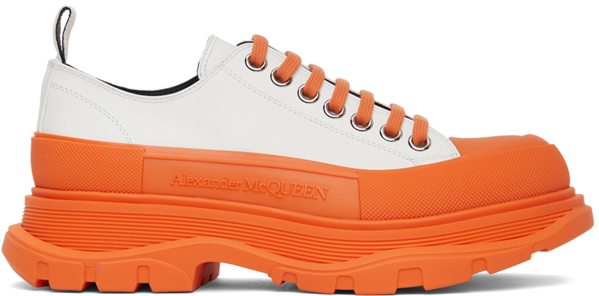 alexander mcqueen shoes white and orange