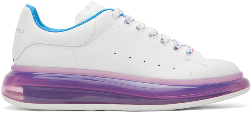 Alexander McQueen White & Purple Clear Sole Oversized Sneakers