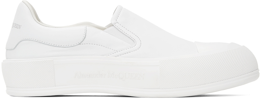 Alexander McQueen White Deck Skate Sneakers