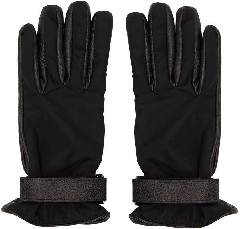 Paul Smith Black Leather Tech Gloves