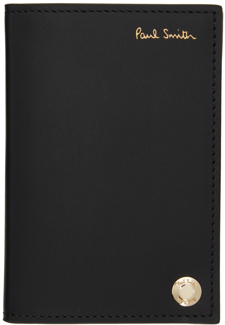 Black Signature Strip Pivot Card Holder by Paul Smith on Sale