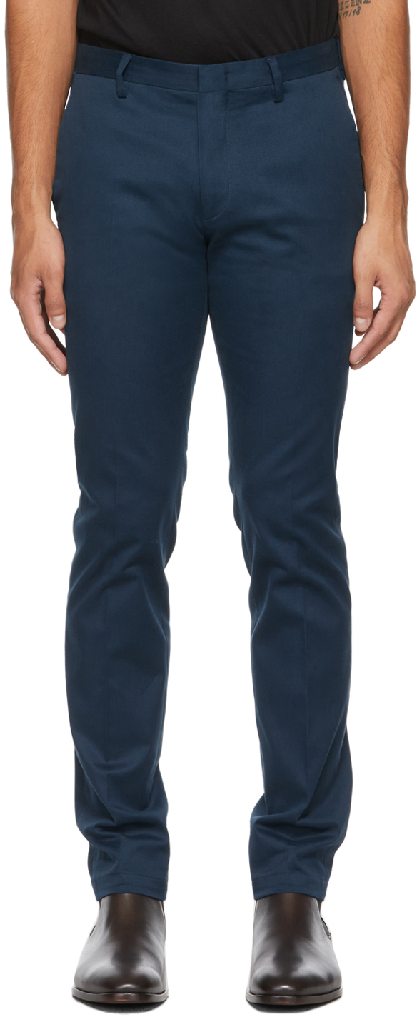 Paul Smith Blue Organic Cotton Slim-Fit Chino Trousers