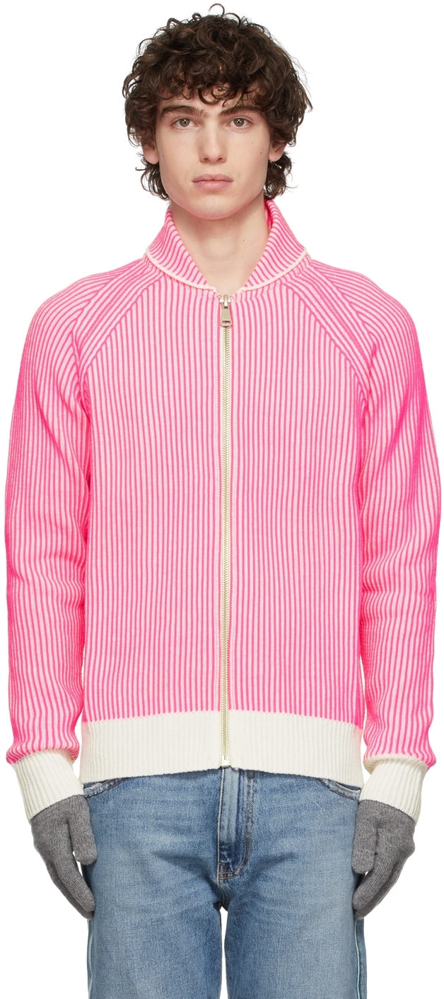 pink zip up sweater