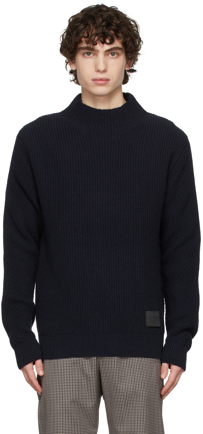 Paul Smith ネイビー モック ネック セーター