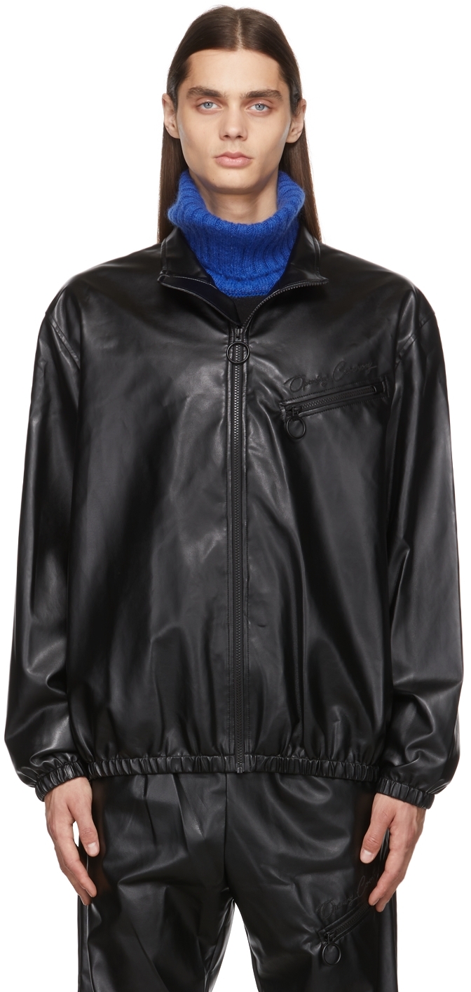 leather track jacket