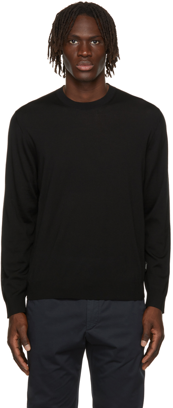 Z Zegna: Black Wool Crewneck Sweater | SSENSE Canada