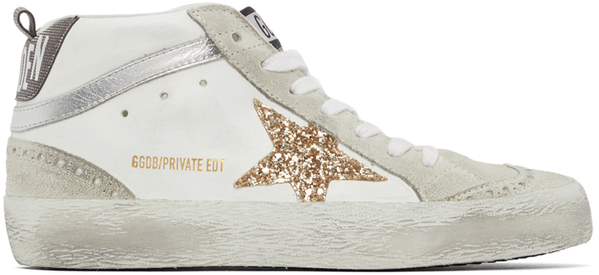 Golden Goose: SSENSE UK Exclusive Glitter Mid Star Sneakers | SSENSE